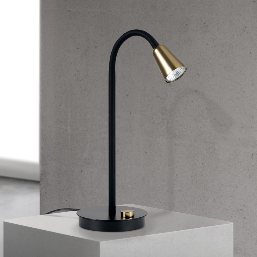 Lampe de bureau flexible et à intensité variable DOTTY 1xGU10/10W/230V noir/laiton