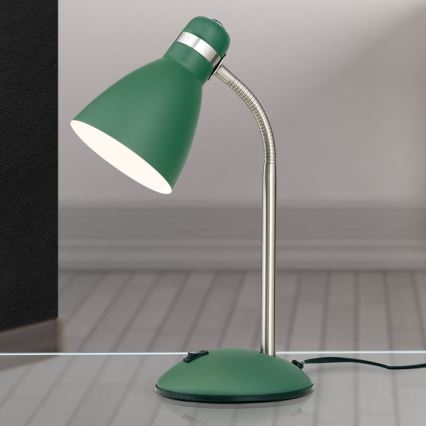 Lampe de table SCHOOL 1xE27/40W/230V vert/chrome mat