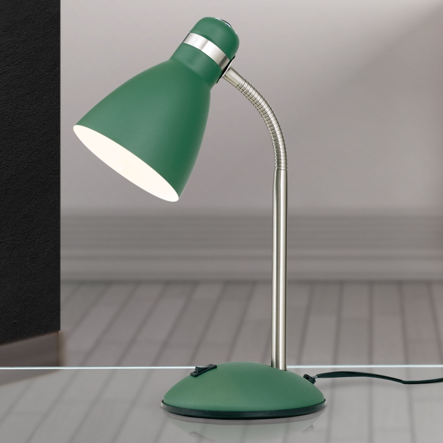Lampe de table SCHOOL 1xE27/40W/230V vert/chrome mat