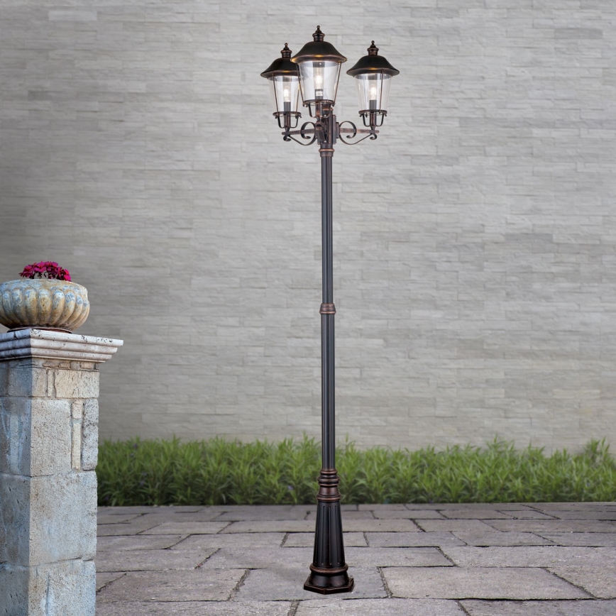 Lampe extérieur KENZO 3xE27/100W/230V IP44 bronze/patine