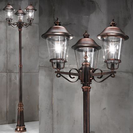 Lampe extérieur KENZO 3xE27/100W/230V IP44 bronze/patine