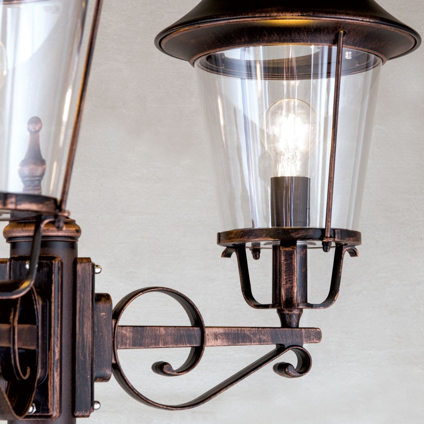 Lampe extérieur KENZO 3xE27/100W/230V IP44 bronze/patine