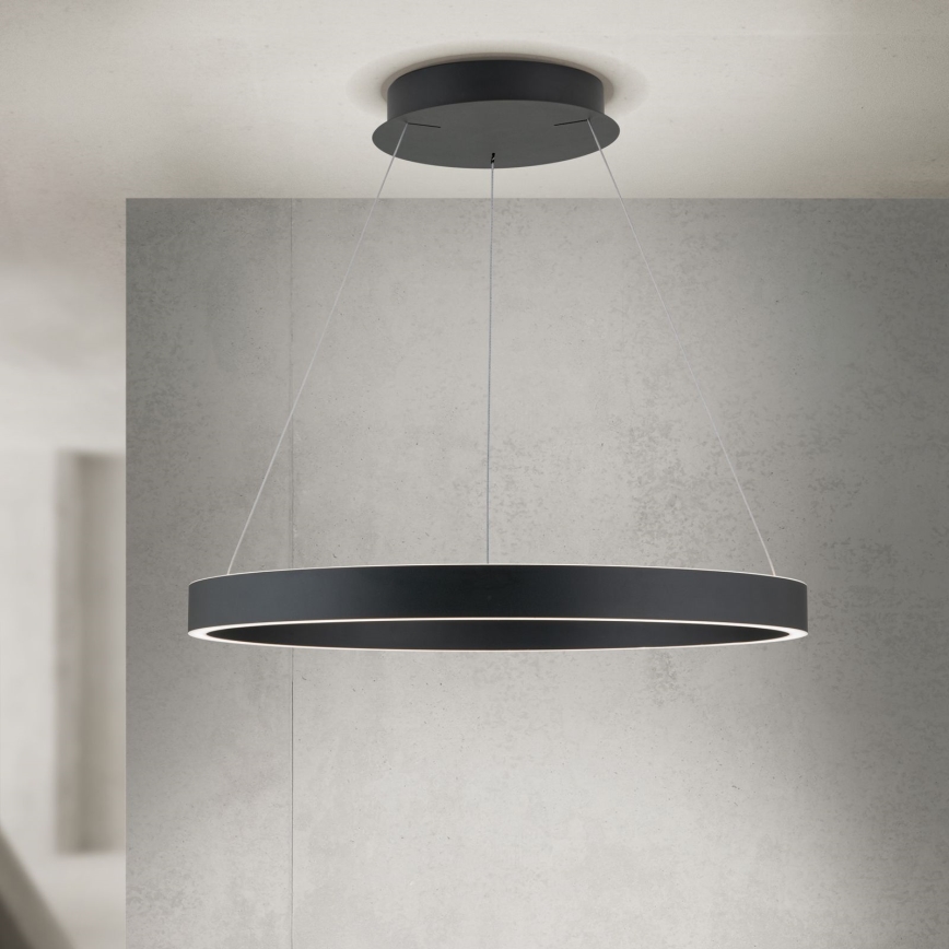 LED-dimmbare Pendelleuchte an Seil KOLK LED/60W/230V 2700/3000/4000K Ø 60 cm schwarz