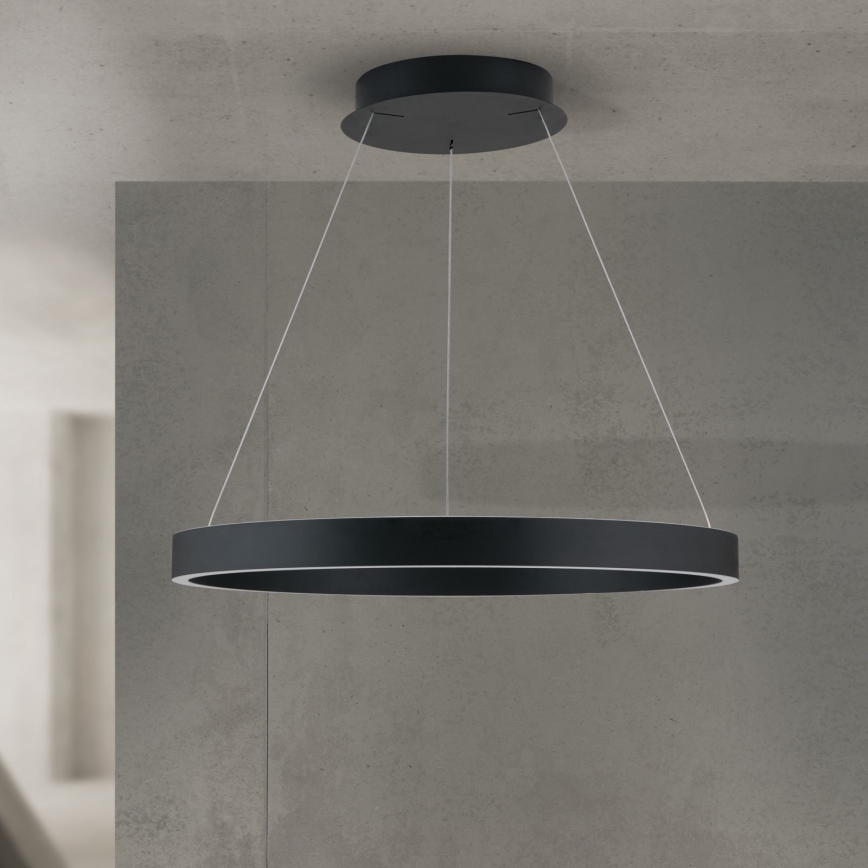 LED-dimmbare Pendelleuchte an Seil KOLK LED/60W/230V 2700/3000/4000K Ø 60 cm schwarz