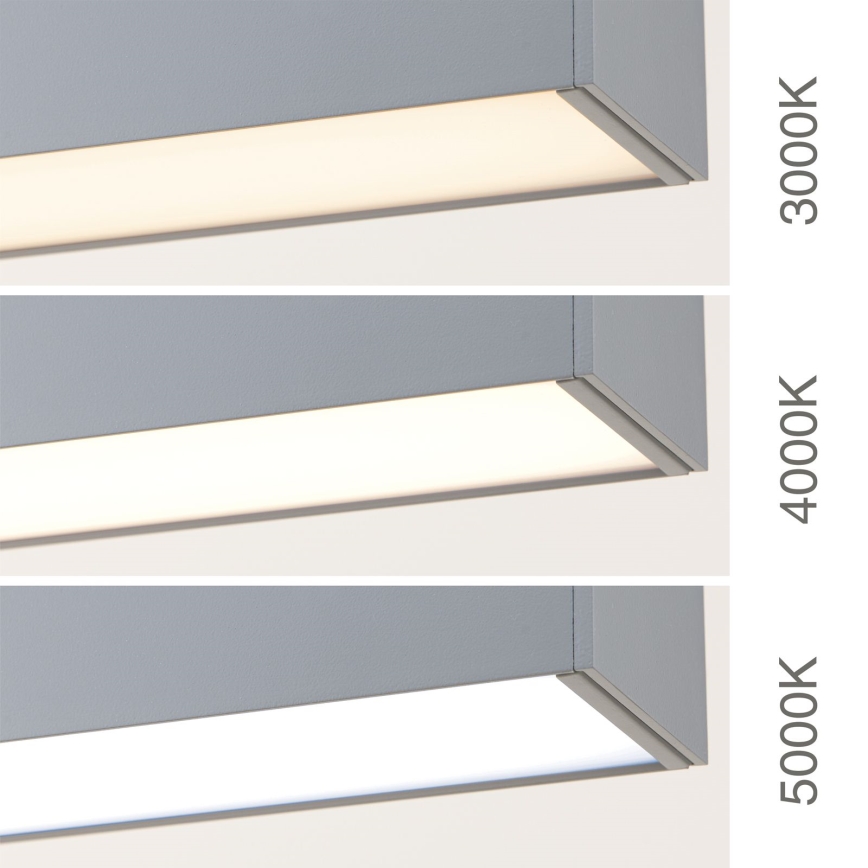 Luminaire LED plafond/suspension 2 en 1 PALKKI LED/38W/230V 3000/4000/5000K gris