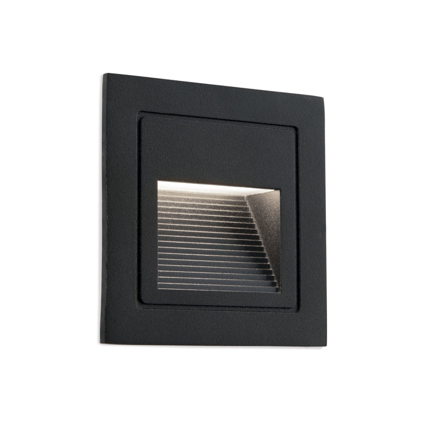 LED Einbauleuchte LORO LED/2W/230V IP65 schwarz