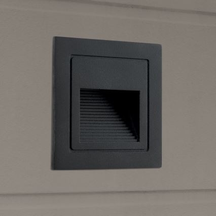 LED Einbauleuchte LORO LED/2W/230V IP65 schwarz