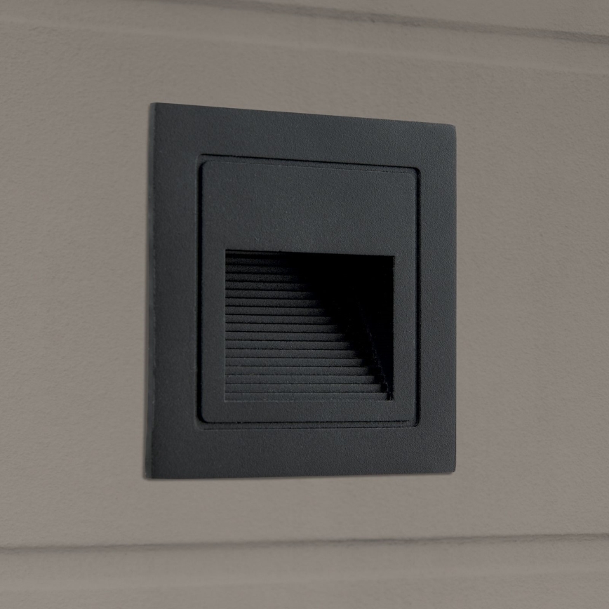 LED Einbauleuchte LORO LED/2W/230V IP65 schwarz