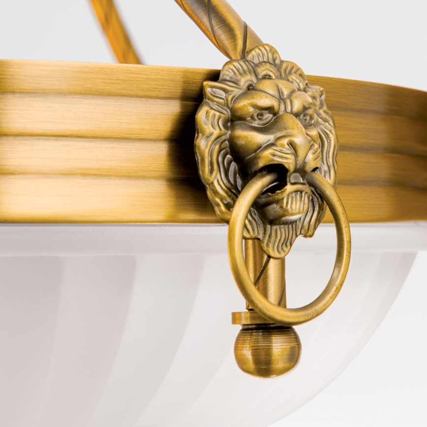 Lampadario a sospensione con catena ROCCA 6xE27/60W/230V diametro 64 cm bronzo/bianco
