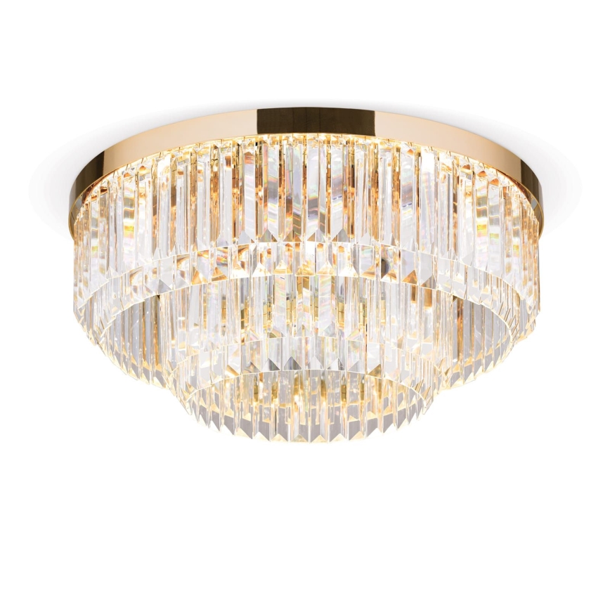 Plafonnier en cristal à LED dimmable PRISM LED/80W/230V Ø 55 cm or 24 carats