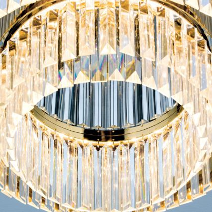 Plafonnier en cristal à LED dimmable PRISM LED/80W/230V Ø 55 cm or 24 carats