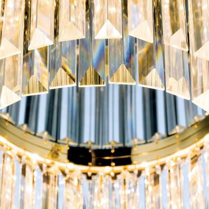 Plafonnier en cristal à LED dimmable PRISM LED/80W/230V Ø 55 cm or 24 carats