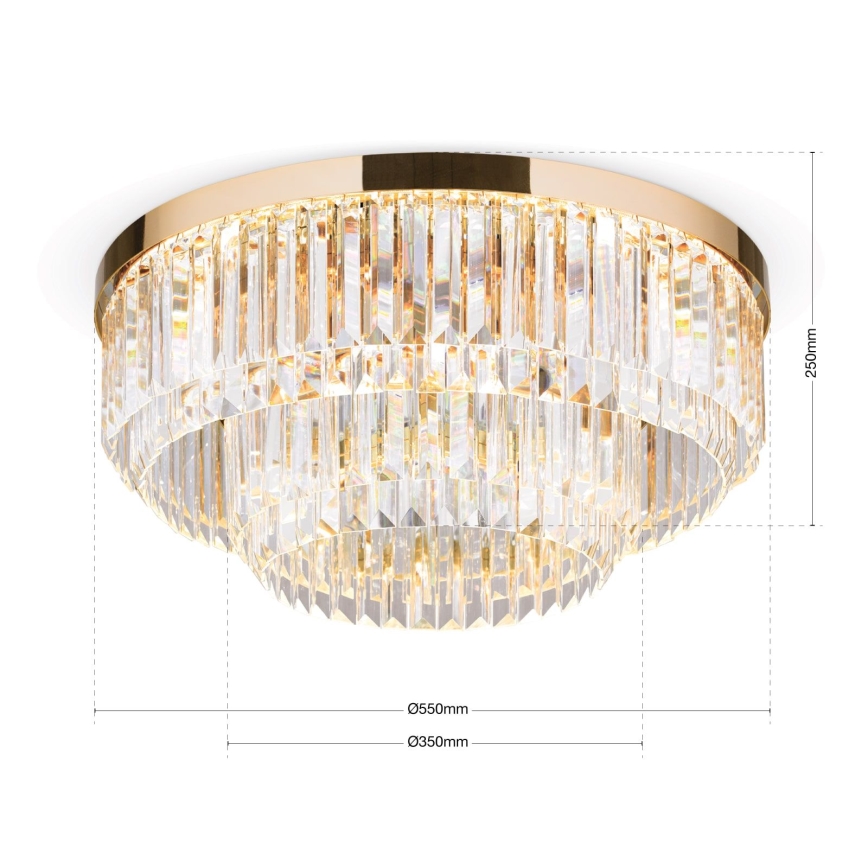 Plafonnier en cristal à LED dimmable PRISM LED/80W/230V Ø 55 cm or 24 carats