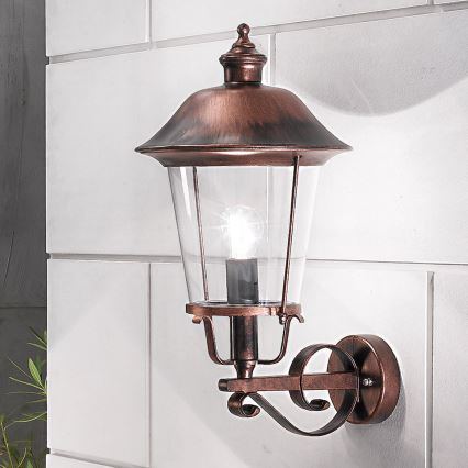 Outdoor-Wandleuchte KENZO 1xE27/100W/230V IP44 bronzen/Patina