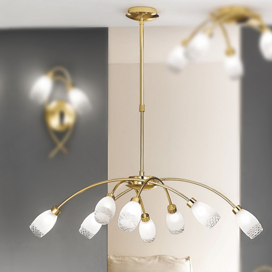 Deckenleuchte mit Stange CARLA 8xG9/28W/230V goldfarben