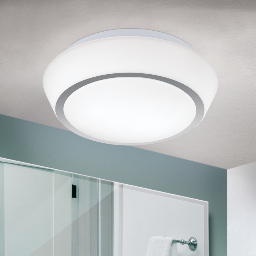 Plafoniera da soffitto per bagno TENA 2xE27/60W/230V Ø 30 cm IP44 bianca
