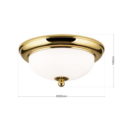 Plafoniera EMPIRA 2xE14/40W/230V Ø 26,5 cm dorata