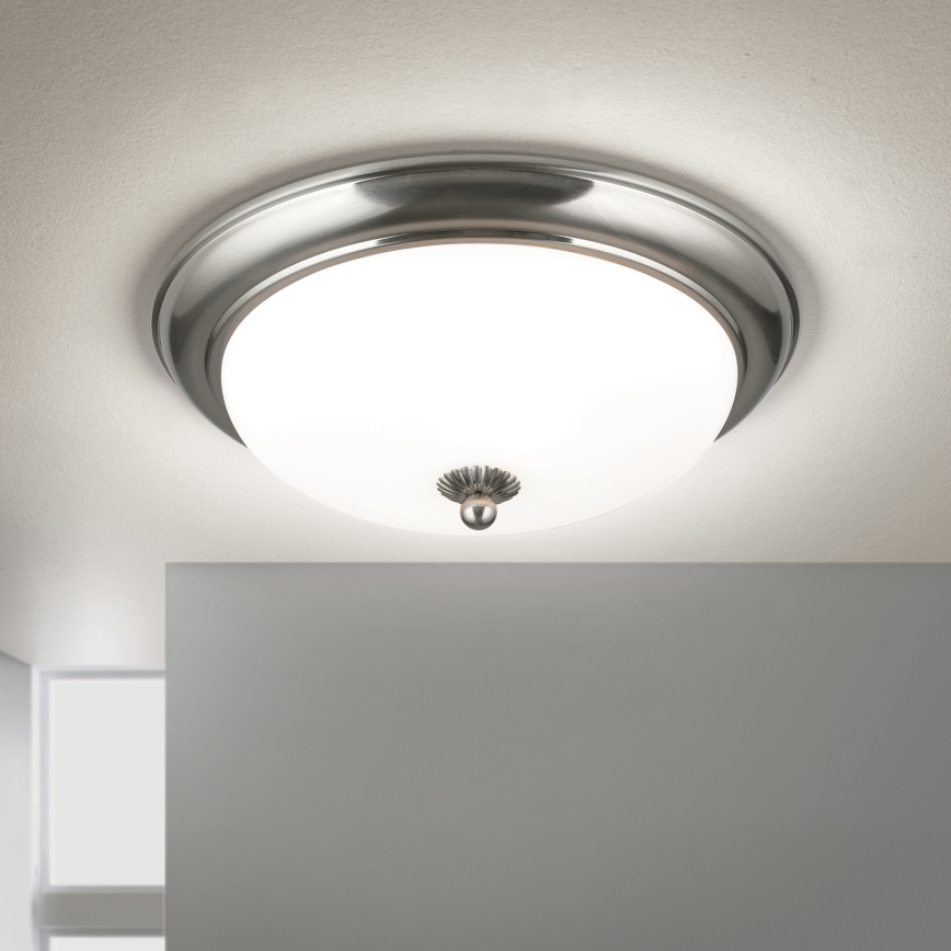 Plafoniera EMPIRA 2xE27/40W/230V Ø 35,5 cm cromo opaco