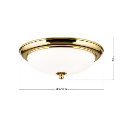 Plafoniera EMPIRA 2xE27/40W/230V Ø 35,5 cm oro