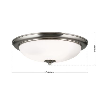 Plafoniera EMPIRA 3xE27/40W/230V Ø 48 cm cromo satinato