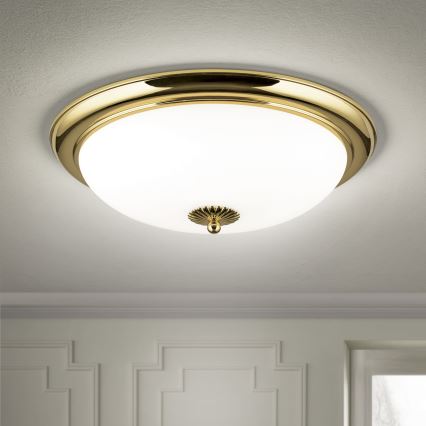 Plafoniera EMPIRA 3xE27/40W/230V Ø 48 cm dorata