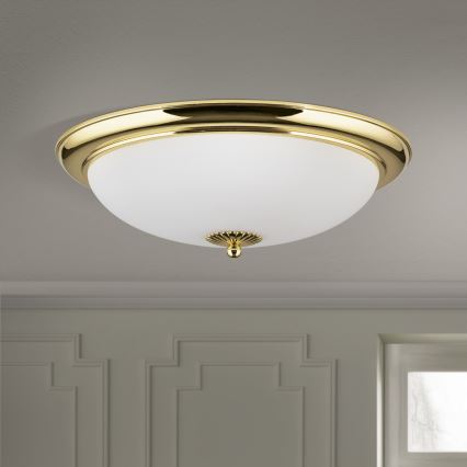 Plafoniera EMPIRA 3xE27/40W/230V Ø 48 cm dorata