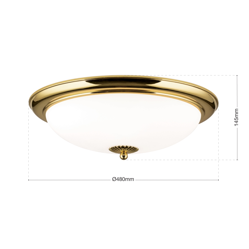 Plafoniera EMPIRA 3xE27/40W/230V Ø 48 cm dorata