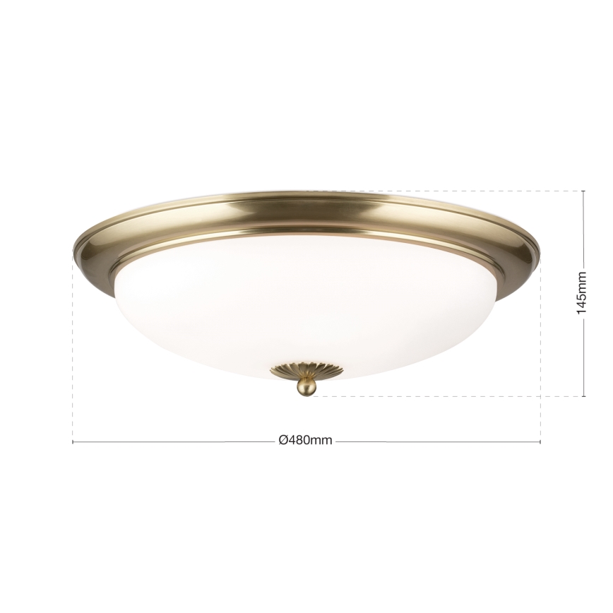 Plafoniera EMPIRA 3xE27/40W/230V Ø 48 cm ottone