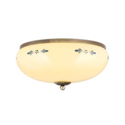 Plafoniera LANDHAUS 3xE27/60W/230V Ø 35 cm bronzo/beige/blu