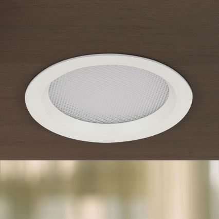 Plafoniera da incasso per bagno LED dimmerabile OFFICE, 10W, 230V, 3000/4000/6000K, Ø 9,5 cm, UGR19, IP44, bianco