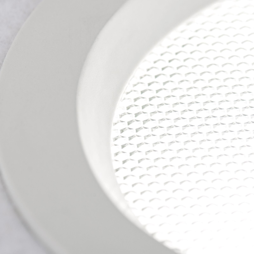 Plafoniera da incasso per bagno LED dimmerabile OFFICE, 10W, 230V, 3000/4000/6000K, Ø 9,5 cm, UGR19, IP44, bianco