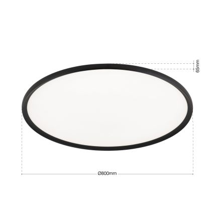 Plafoniera LED KANT 66W 230V 2700/3000/4000K Ø 80 cm nero