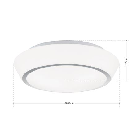 Plafonnier de salle de bains TENA 3xE27/60W/230V Ø 38 cm IP44 blanc