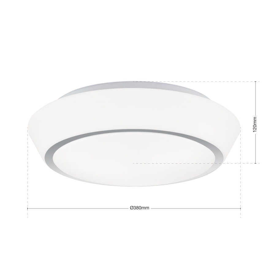Plafonnier de salle de bains TENA 3xE27/60W/230V Ø 38 cm IP44 blanc