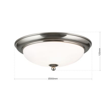 Plafonnier EMPIRA 2xE27/40W/230V Ø 35,5 cm chrome mat
