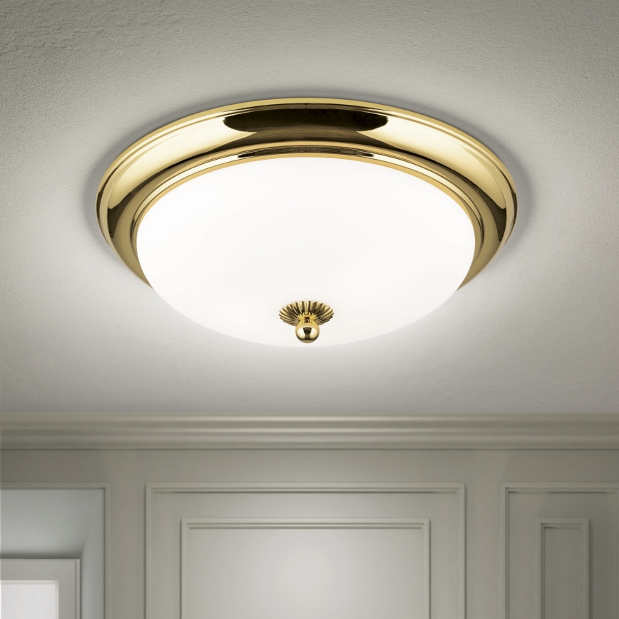 Plafonnier EMPIRA 2xE27/40W/230V Ø 35,5 cm doré