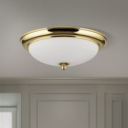 Plafonnier EMPIRA 2xE27/40W/230V Ø 35,5 cm doré