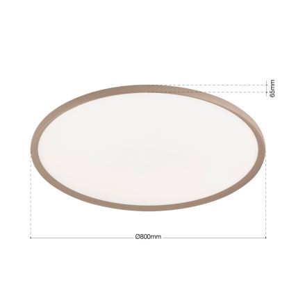 Plafonnier LED KANT 66 W, 230 V — 2700/3000/4000 K (réglables), Ø 80 cm, beige