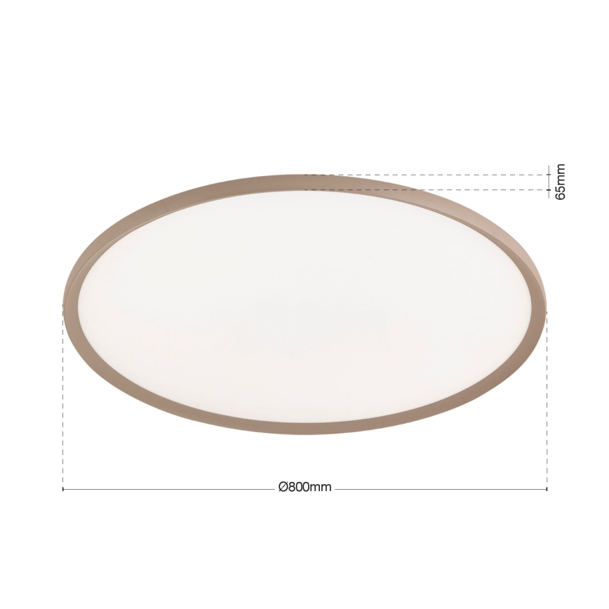 Plafonnier LED KANT 66 W, 230 V — 2700/3000/4000 K (réglables), Ø 80 cm, beige