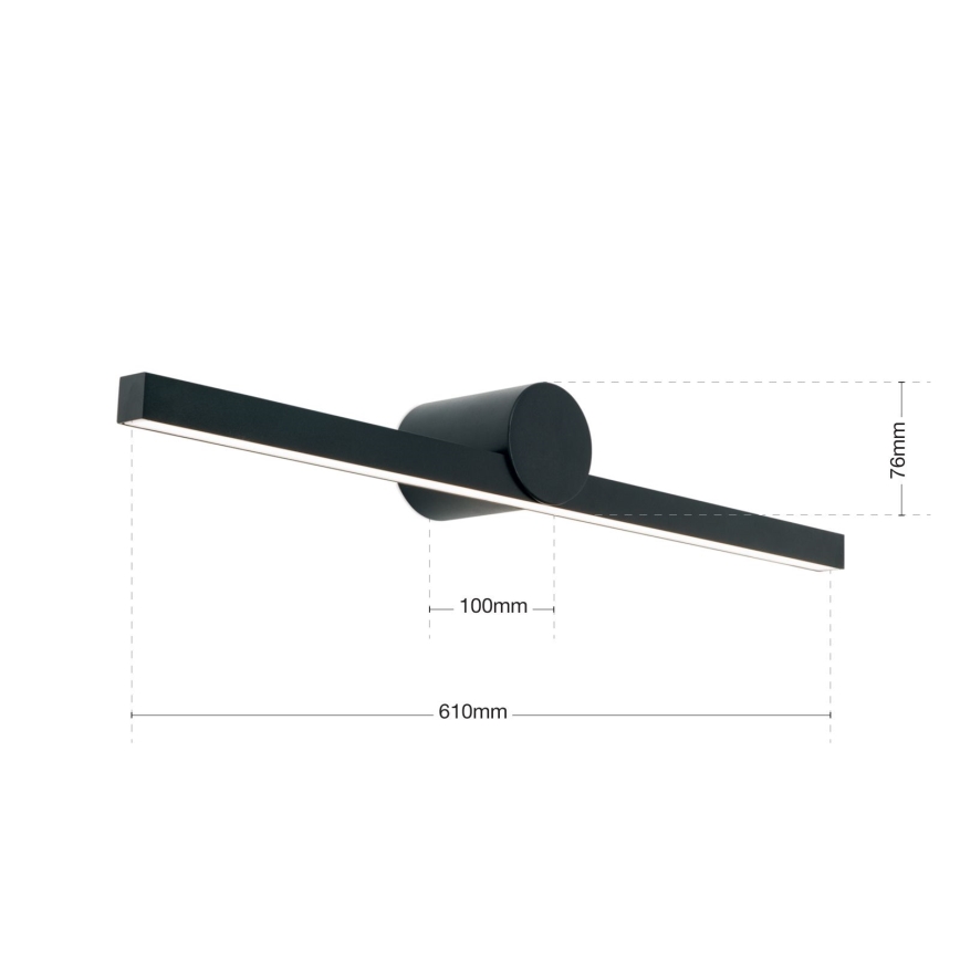 Éclairage de miroir salle de bain BEAUTY LED/12W/230V 61 cm IP54 noir