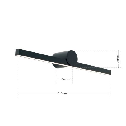 Illuminazione a LED per specchi da bagno BEAUTY LED/12W/230V 61 cm IP54 nero