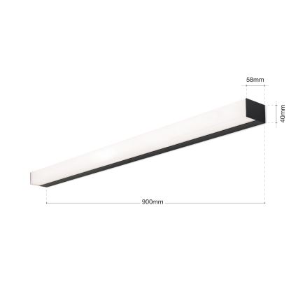 Illuminazione a LED per specchi da bagno HORIZON LED/18W/230V 3000/4000K 90 cm IP44 nero