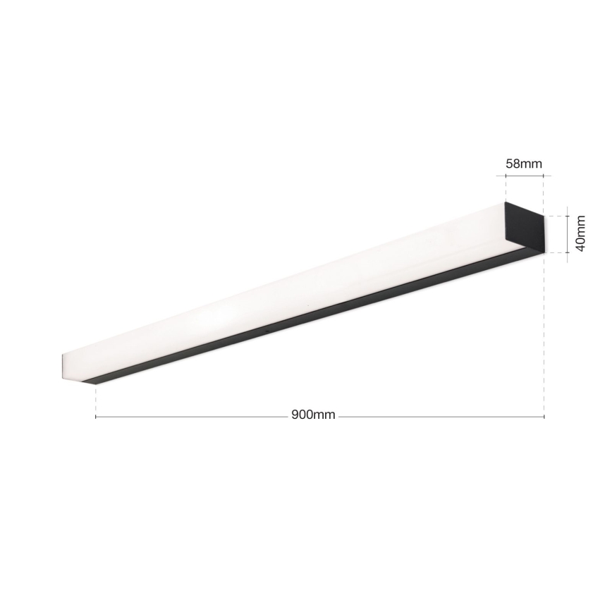 Illuminazione a LED per specchi da bagno HORIZON LED/18W/230V 3000/4000K 90 cm IP44 nero
