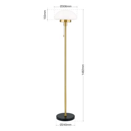 Stehleuchte SPARTA 1xE27/40W/230V golden/schwarz