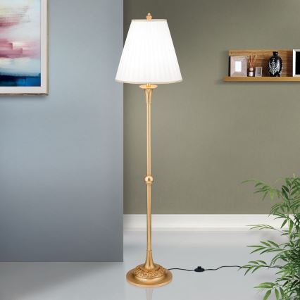 Lampada con piedistallo FONSA 1xE27/60W/230V bianco/oro