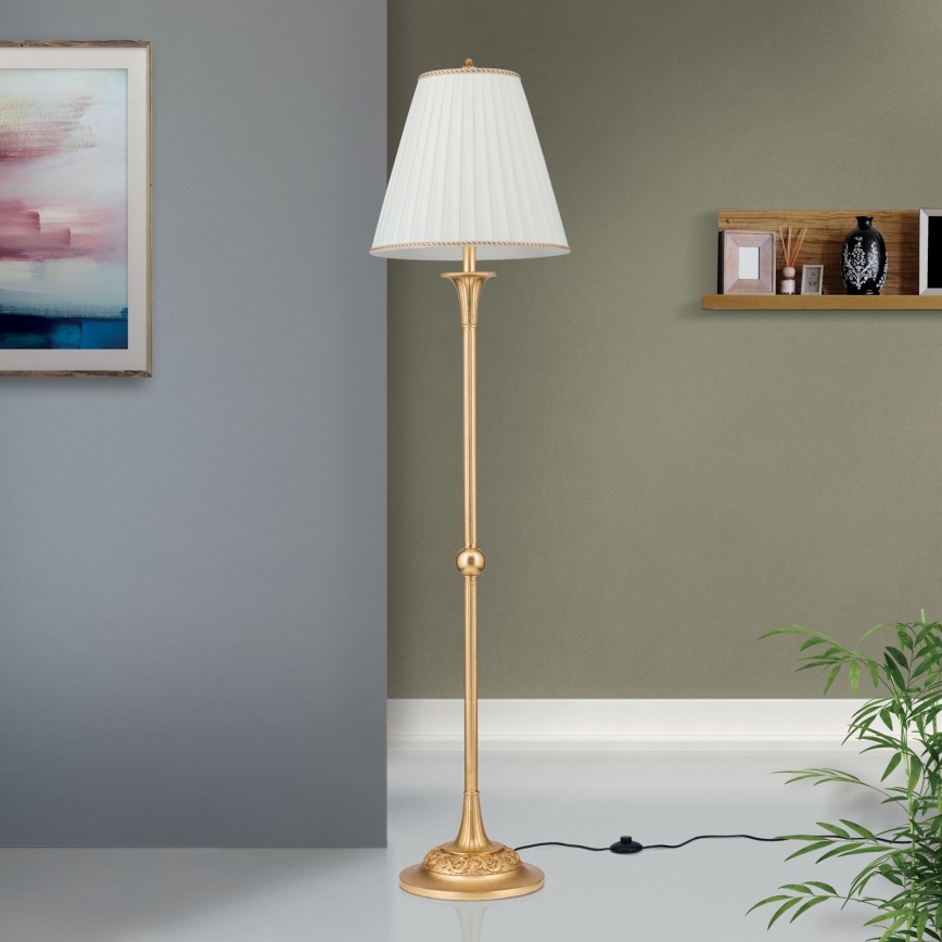 Lampada con piedistallo FONSA 1xE27/60W/230V bianco/oro