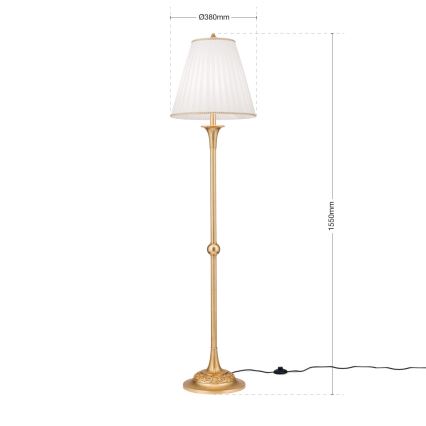 Lampada con piedistallo FONSA 1xE27/60W/230V bianco/oro