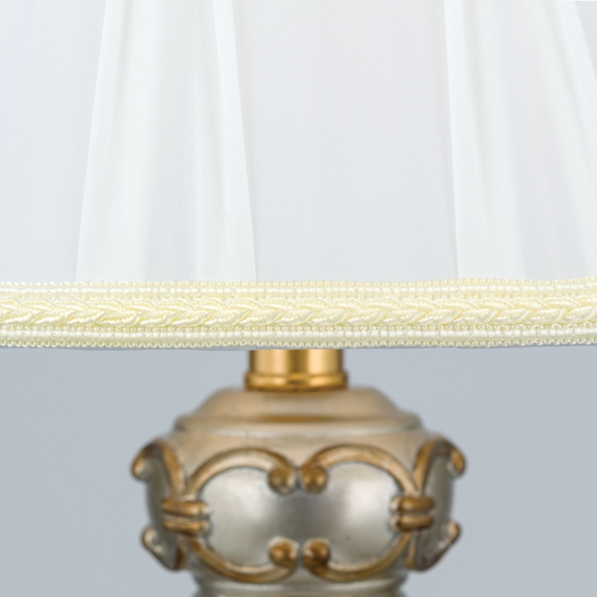 Lampada con piedistallo TIZIA 1xE27/60W/230V bianco/oro/patina
