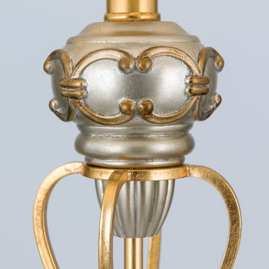 Lampada con piedistallo TIZIA 1xE27/60W/230V bianco/oro/patina