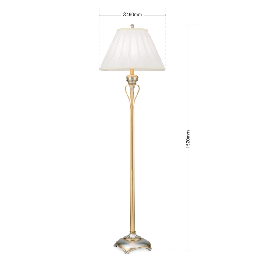 Lampada con piedistallo TIZIA 1xE27/60W/230V bianco/oro/patina